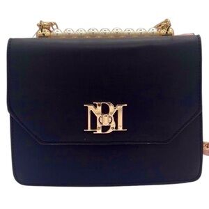 SOLD Badgley Mischka NWT Black/Pink Double Sided Crossbody Bag with Gold Accents